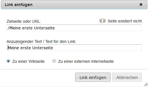 Screenshot von der Editor-Leiste des Wikis