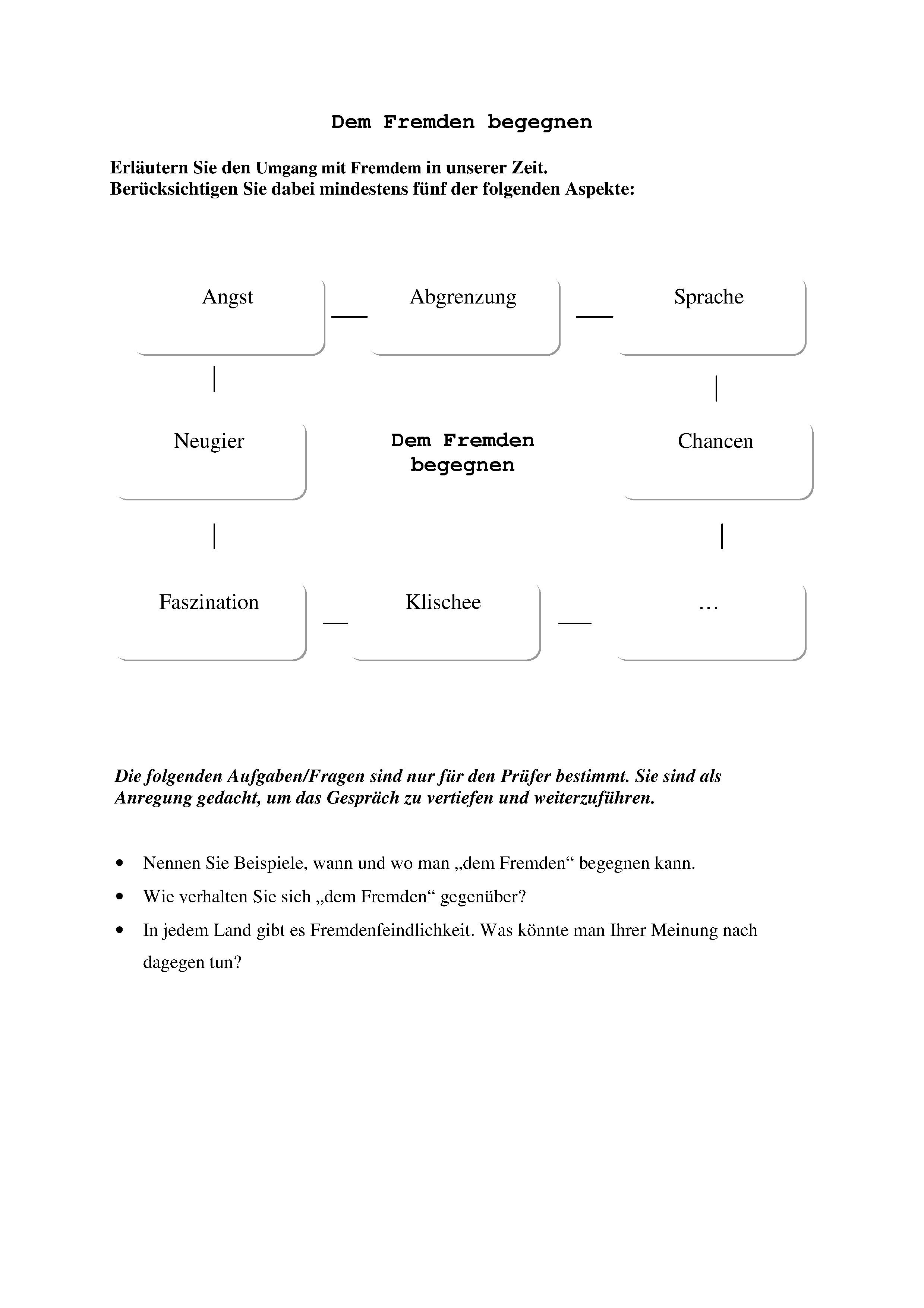 Dem Fremden begegnen-Prüferblatt